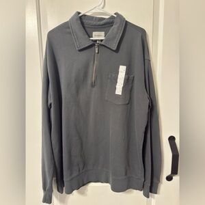 Good Fellow Men's Gray Quarter-Zip Sweater